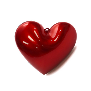 Candy Apple Heart Ornament, Red