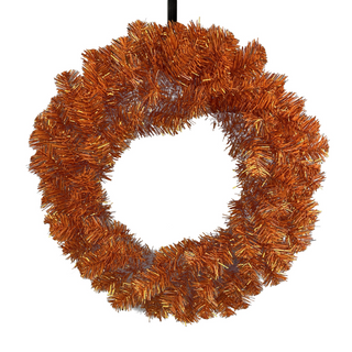 Orange Tinsel Wreath
