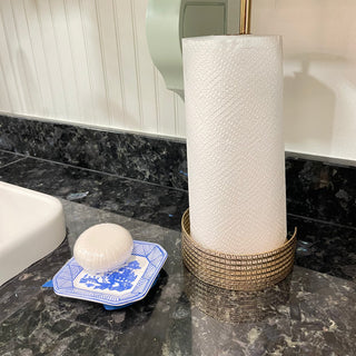 Blue Willow Sandalwood French Milled Soap with Porcelain Tray