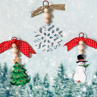 Wood Bead Holiday Ornament