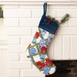 Poinsettia Quilted Stocking