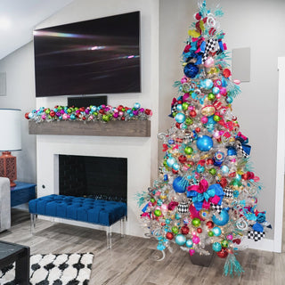 Blue Candy Apple Ball Ornament, 6"