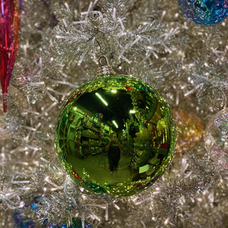 Lime Green Shiny Ball Ornament, 8"
