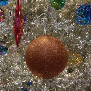 Copper Glitter Ball Ornament, 8"