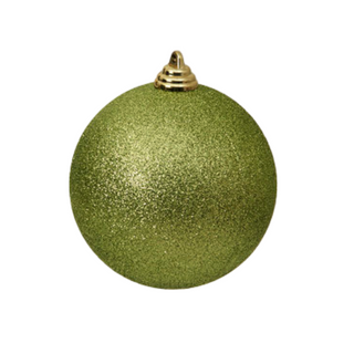 Lime Green Glitter Ball Ornament, 8"