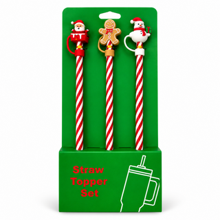 Straws with Silicone Novelty Caps