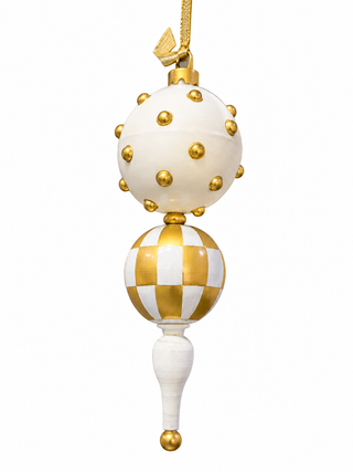 Medium Gold & White Ornament