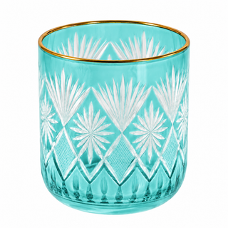 Fetched Etched Cut Glass Sipper