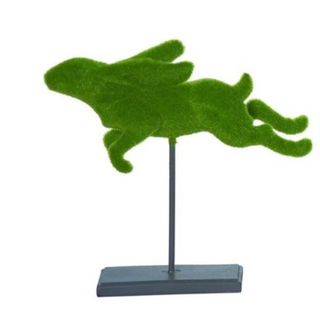 Resin Flocked Jumping Bunny