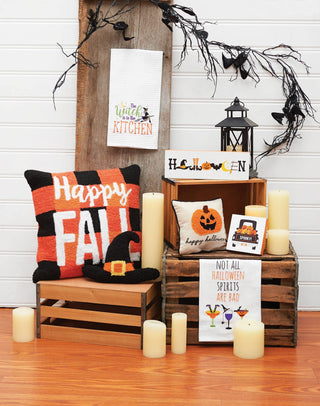 Halloween Happy Jack-o'-Lantern Pumpkin Mini Throw Pillow