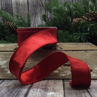 Red Metallic Dupioni Ribbon, 1.5" X 10YD