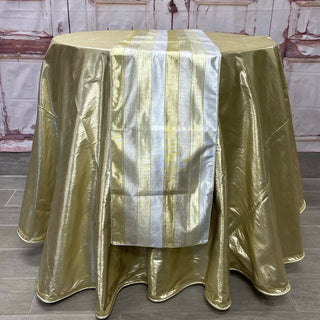 Metallic Stripe Dupion Table Runner