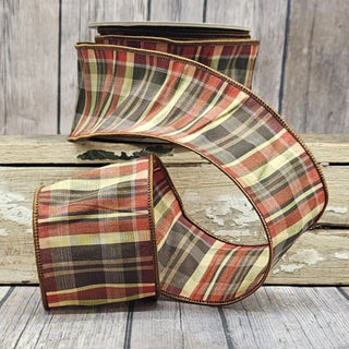 Taffeta Cornucopia Plaid Ribbon 2.5“ x 10YD