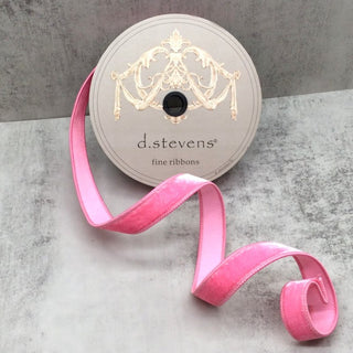 Pink Velvet Dupion Backing Ribbon, 1" X 10YD