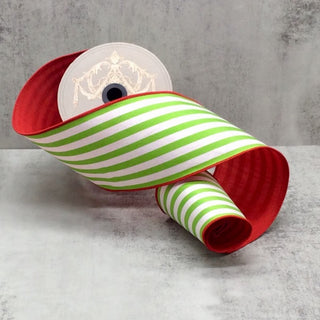 Holiday Canvas Stripe Dupion Ribbon, 4" X 10YD