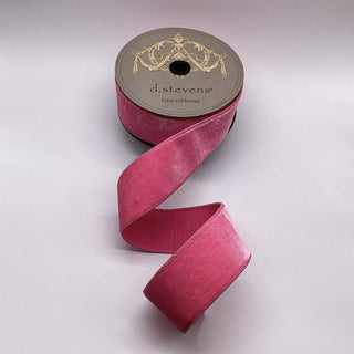 Pink Velvet Dupion Ribbon, 2.5” X 10YD
