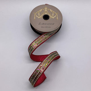 Aurora Borreliosis Herringbone Jewel Ribbon, 1" X 5YD