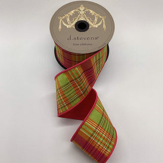 Gold Lurex Plaid Vibrant Ribbon, 3" X 10YD