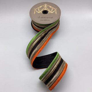 Metallic Dupion Gold Sequin Halloween Ribbon, 2.5” x 5YD