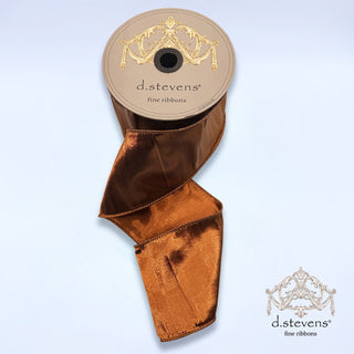 Metallic Copper Dupion Ribbon, 4” x 10YD
