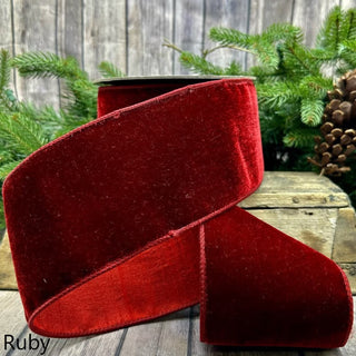 Ruby Lush Velvet Ribbon, 4" X 10YD