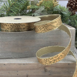 Glitter Animal Print & Gold Ribbon, 1” x 10YD