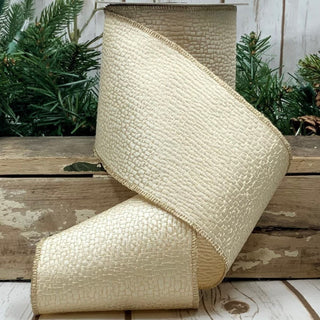 Ivory Jacquard Tile Ribbon, 4" X 10YD