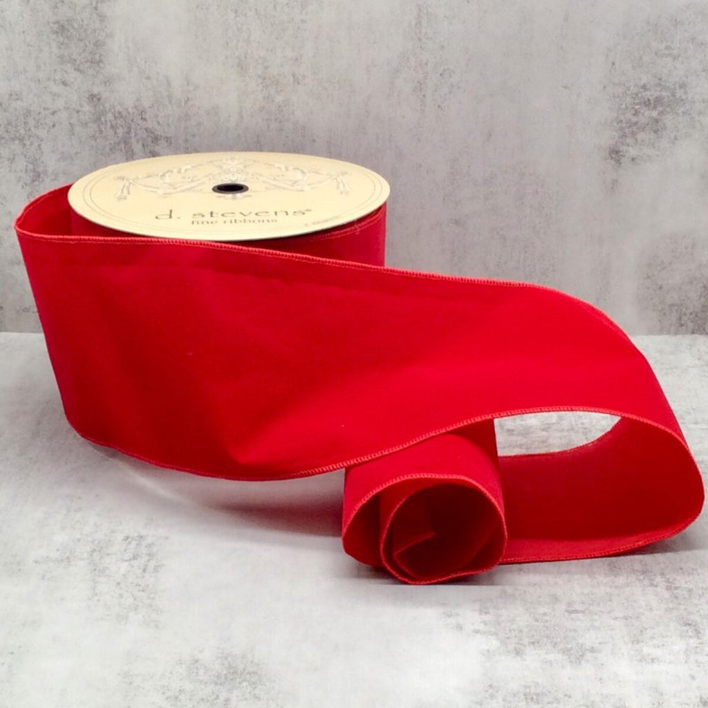 Red Weather Resistant Velvet Ribbon, 6