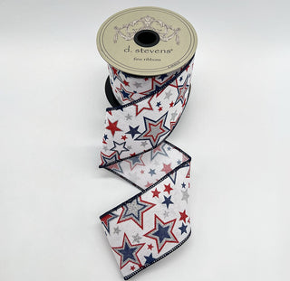 Patriotic Stars Ribbon, 2.5“ x 10YD