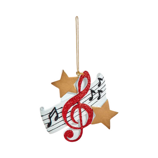 Treble Music Note With Stars Ornament