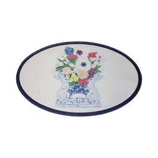 Rabbit Flower Vase Oval Bamboo Mat