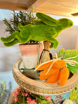 Resin Flocked Jumping Bunny