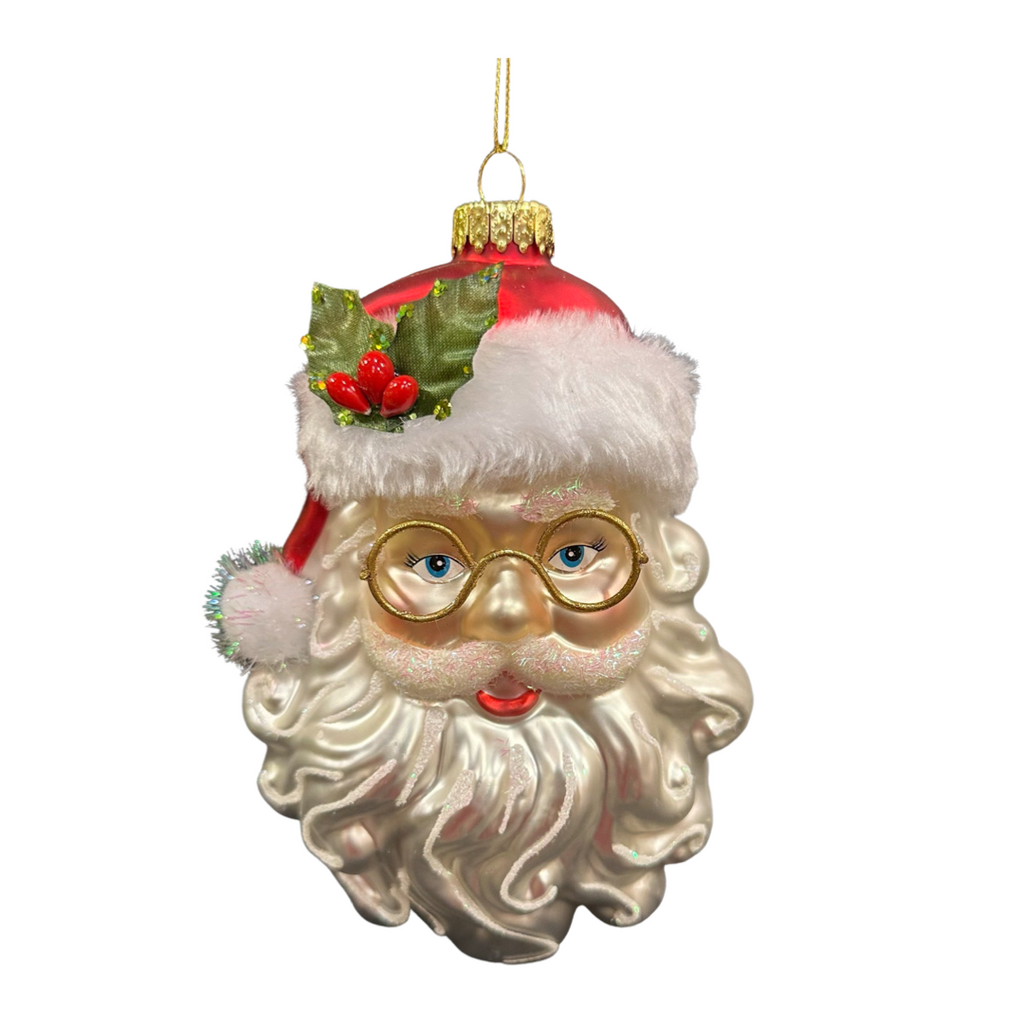 Santa with Glasses Ornament – Miss Cayce's