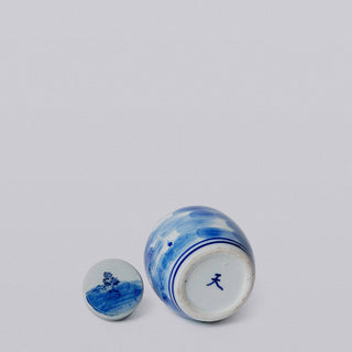 Blue and White Mini Landscape Storage Jar
