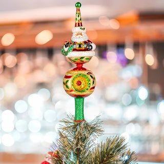 Ho Ho Holly Cheer Finial by Christopher Radko