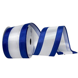 Blue Rally Stripe Ribbon, 2.5" X 10YD