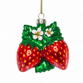 Cherry and Strawberry Glass Ornament