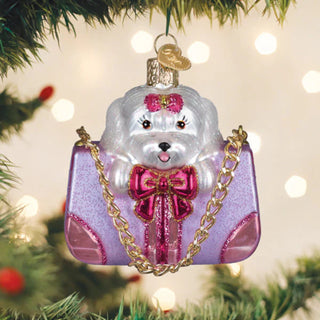 Posh Pup In A Purse Ornament