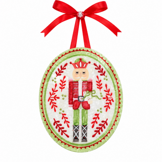 Handmade Oval Capiz Nutcracker Ornaments