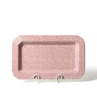 Red Small Dot Mini Entertaining Rectangle Platter by Coton Colors