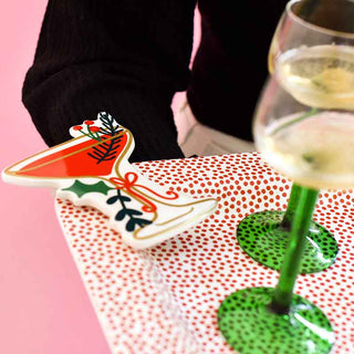 Red Small Dot Mini Entertaining Rectangle Platter by Coton Colors