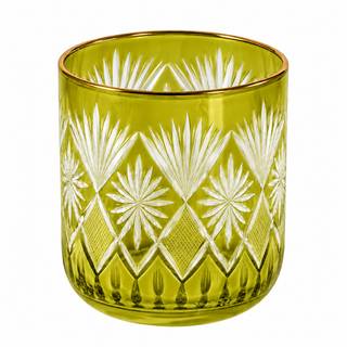 Fetched Etched Cut Glass Sipper