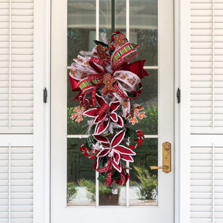 Sweet & Snowy Gingerbread Poinsettia Teardrop