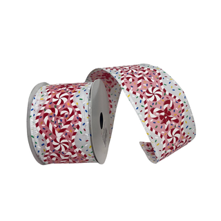 Sprinkle & Swirl Candy Cane Ribbon, 2.5" X 10YD
