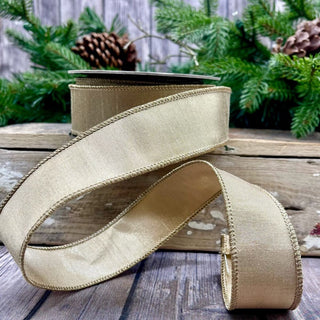 Gold Metallic Dupion Ribbon, 1" X 10YD