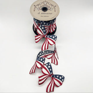 Embroidery Americana Bow Garland Ribbon, 3.5“ x 5YD