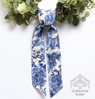Blue Canvas Toile Sash, 4“ x 56”