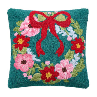 Green & Pink Wreath Hook Pillow
