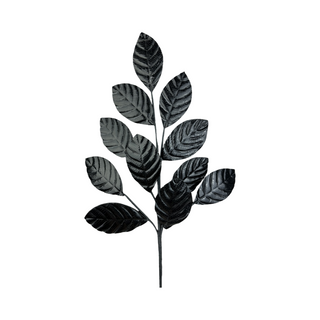 Black Metallic Magnolia Leaves Spray
