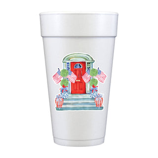 Patriotic Front Porch Foam Cups